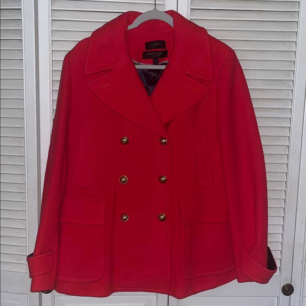 J.Crew Stadium Cloth Majesty Wool Peacoat - Picture 9 of 10